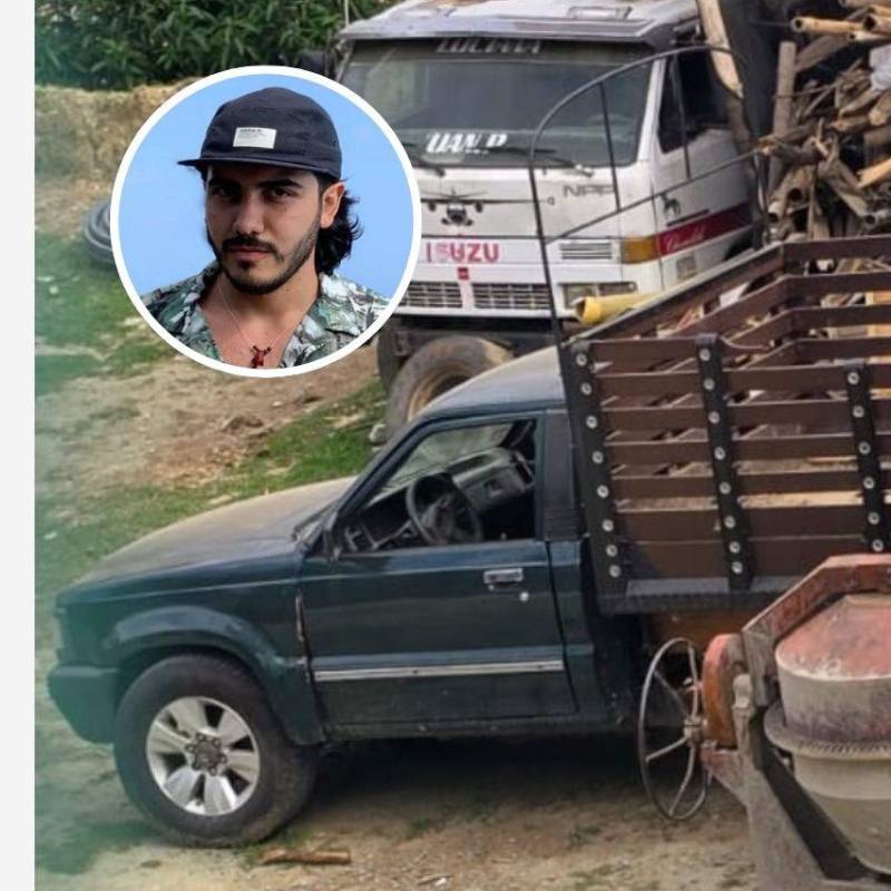 Esta es la camioneta en la que secuestraron al ingeniero Andrés Camilo Peláez Yepes. Fue incautada por las autoridades en un predio que pertenece al Hospital Mental de Antioquia (HOMO), pero que está invadido. FOTO: CORTESÍA