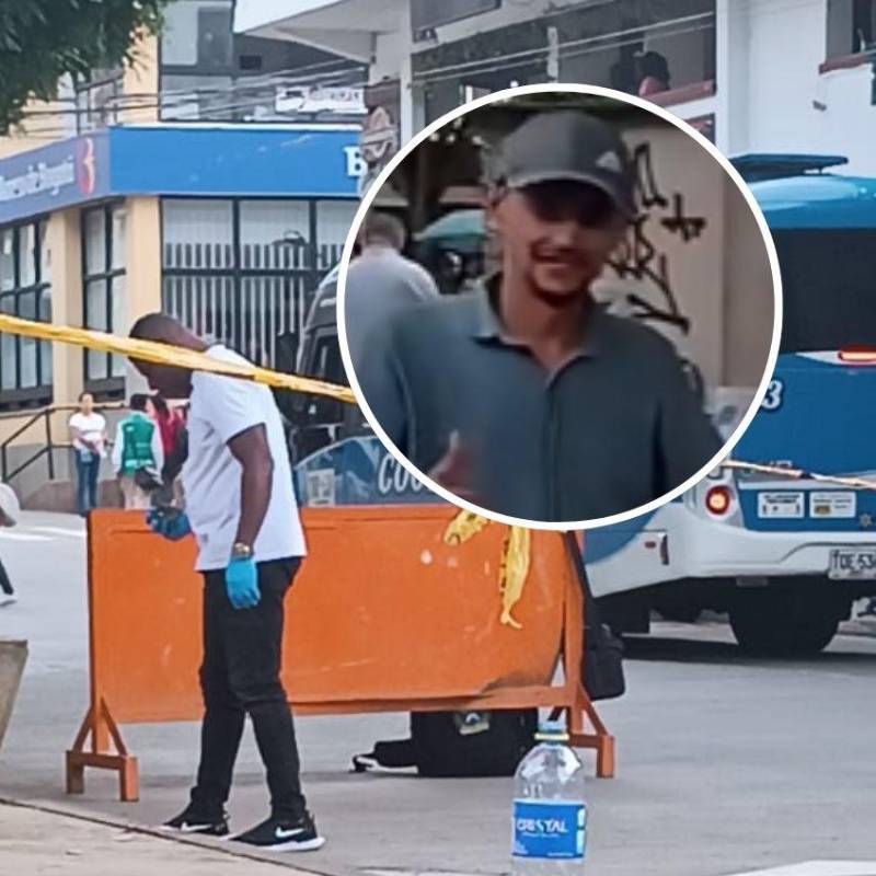En pleno parque principal de Andes asesinaron a Jhon Fredy Zapata Mosquera, más conocido como “Manguito”. En el ataque resultaron tres personas lesionadas. FOTOS: CORTESÍA CONEXIÓN SUR
