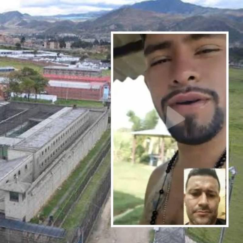 La videollamada entre Néider Yesid Uñates López, alias Primo Gay, y Édgar de Jesús Orrego Arango, alias Firu, se produjo cuando el segundo estaba en la cárcel La Picota, de Bogotá. FOTOS: CORTESÍA
