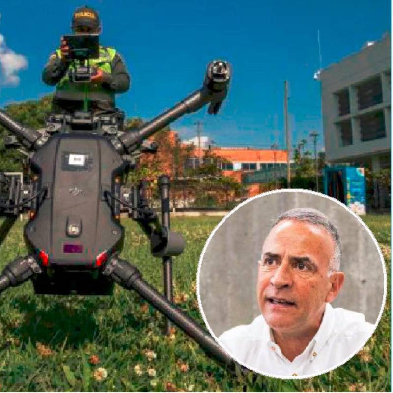 La idea con los drones y los equipos antidrones que pretende adquirir el general (r) Luis Eduardo Martínez (detalle), secretario de Seguridad de Antioquia, es reducir la ofensiva con estos elementos de las disidencias. FOTO JUAN ANTONIO SÁNCHEZ