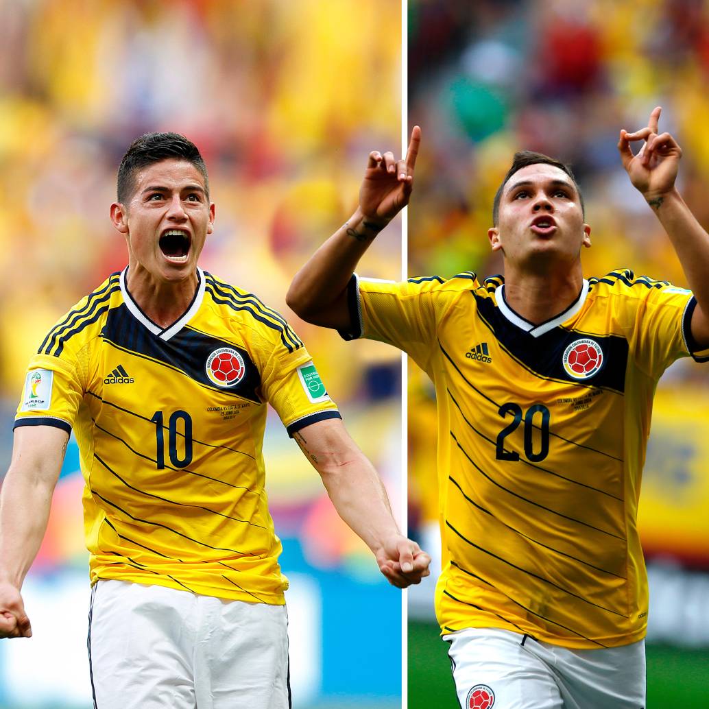 James Rodríguez y Juan Fernando Quintero, dos jugadores que salieron de la cantera de Envigado y que esperan estar en el Mundial de Norteamérica-2026. Foto: Juan Antonio Sánchez Ocampo