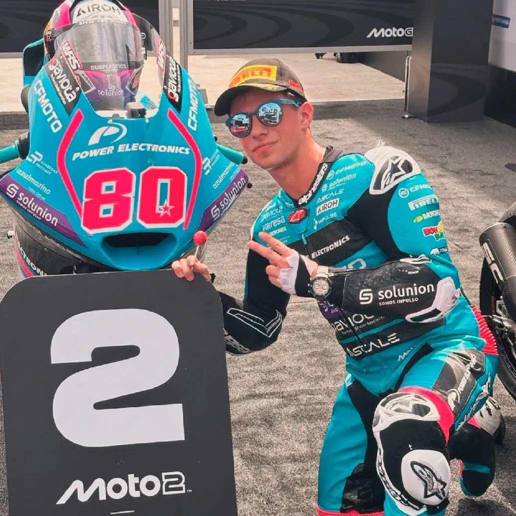 David Alonso, orgulloso por su segundo lugar de partida para el GP de Indonesia. Marcha 11° en su primer año en Moto2. FOTO X-TEAM ASPAR