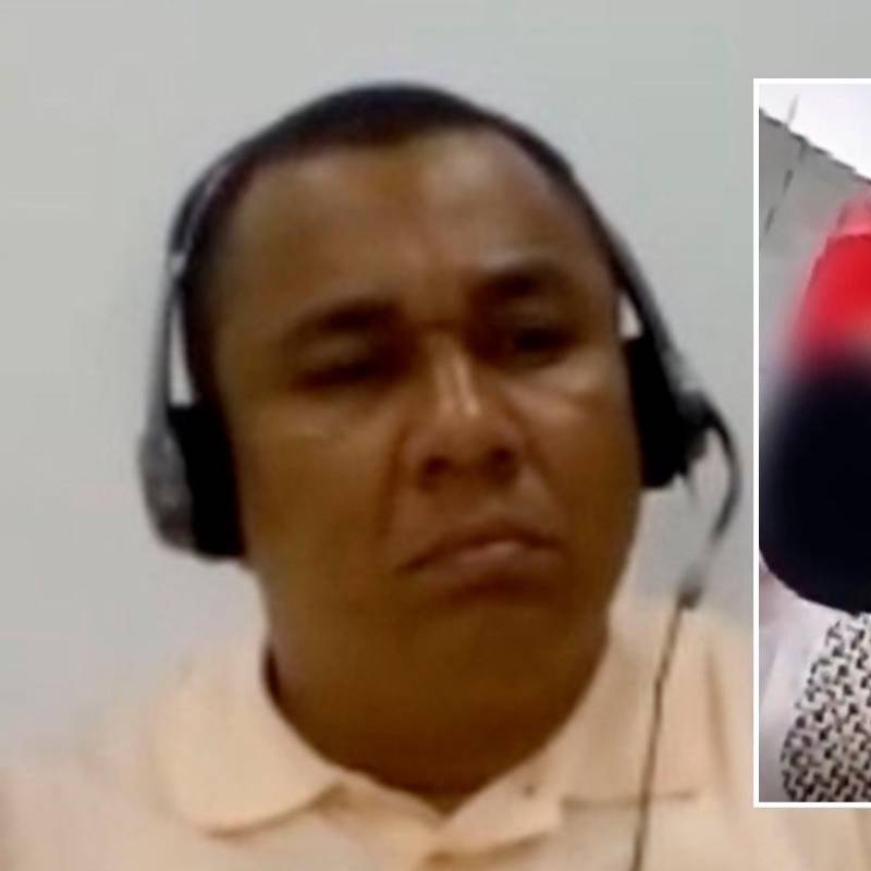 Ober Ricardo Martínez Gutiérrez (“el Negro Ober”), y al lado una de sus videollamadas extorsivas, captada por una cámara de seguridad. FOTOS: CORTESÍA DE FISCALÍA.