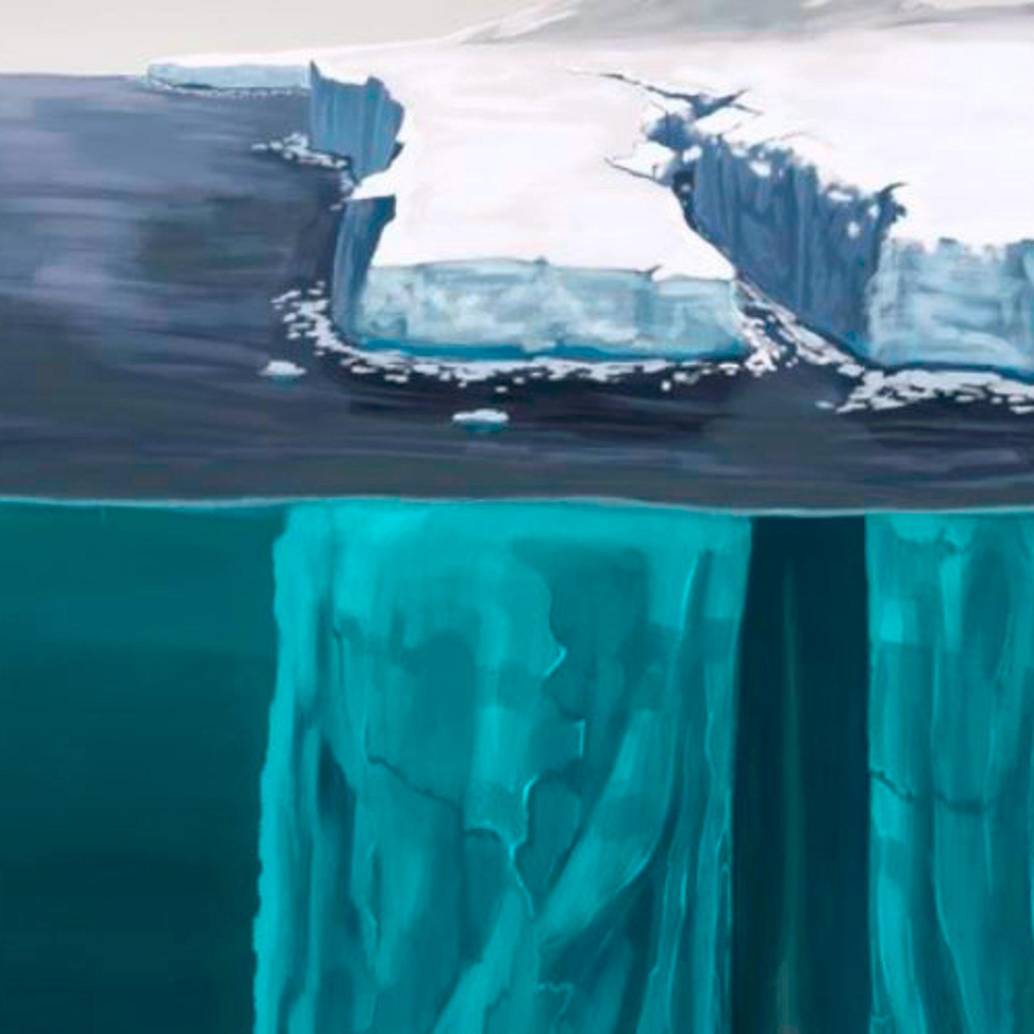 En esta ilustración, el agua de mar fluye profundamente por debajo de la superficie hacia una grieta de la plataforma de hielo que se abre activamente en la Antártida. Una nueva investigación muestra que estas fisuras pueden abrirse muy rápidamente. Foto: Europa Press.