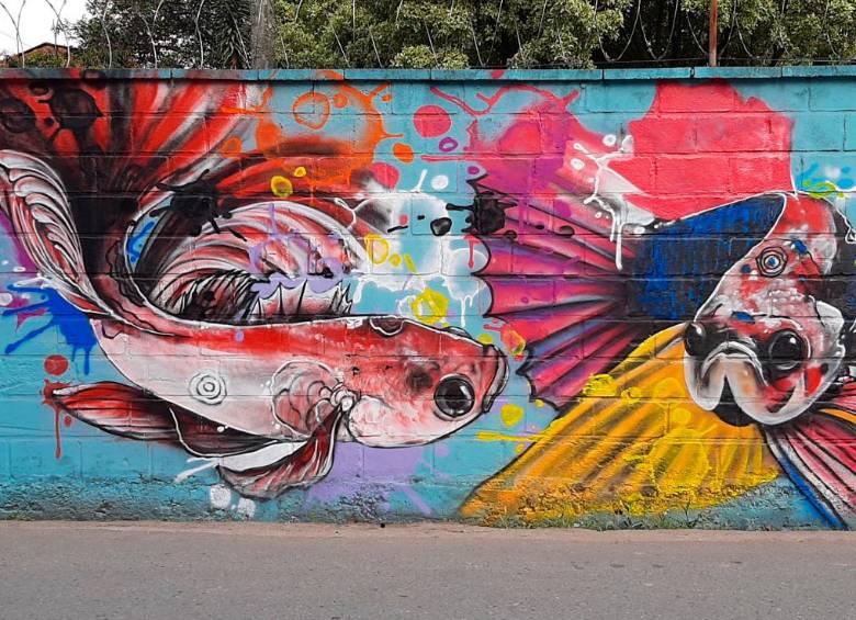 Este es uno de los murales de los artistas que fueron invitados a Francia. Foto: Cortesía. 
