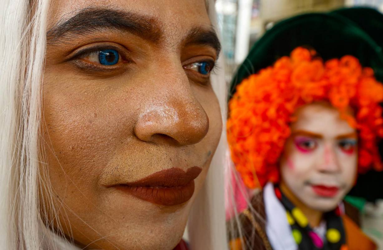 Algunos jóvenes se disfrazaron para representar personajes del mundo literario. Foto: Manuel Saldarriaga Quintero.