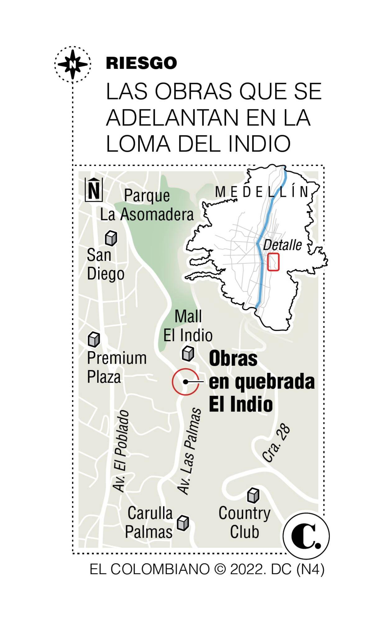 Obras de urgencia en la Loma del Indio se frenaron por falta de pago
