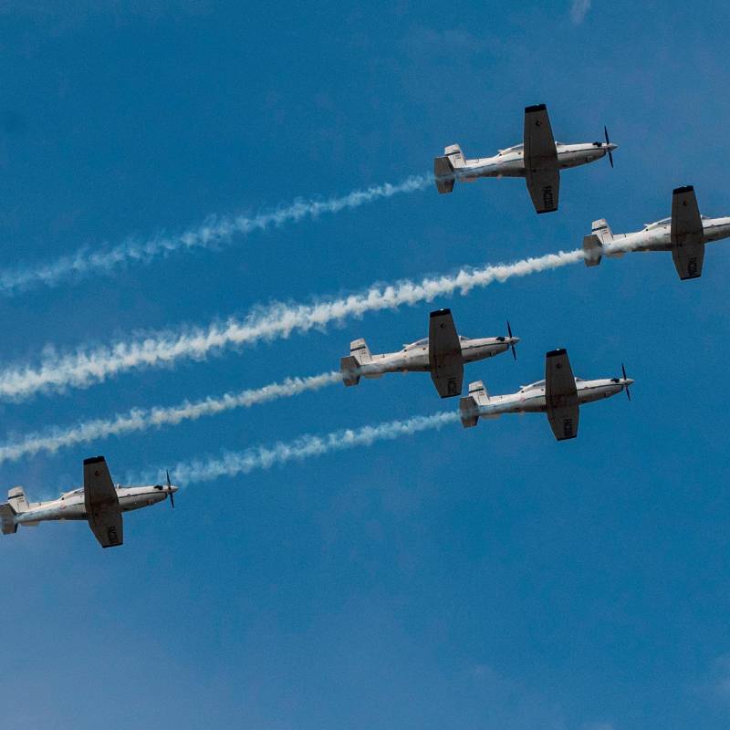 Las exhibiciones aéreas son el principal atractivo de la Feria Aeronáutica que se hará este fin de semana en el aeropuerto José María Córdova, de Rionegro. FOTO: JULIO CÉSAR HERRERA