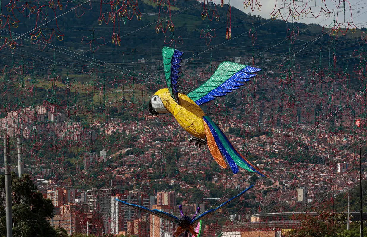 Cada año, el Alumbrado Navideño de Medellín es mucho más que una simple decoración; es un motor económico y turístico fundamental. Atrae a un sinnúmero de visitantes de Colombia y del extranjero que llegan específicamente para experimentar la magia de las luces. Foto: Manuel Saldarriaga Quintero.