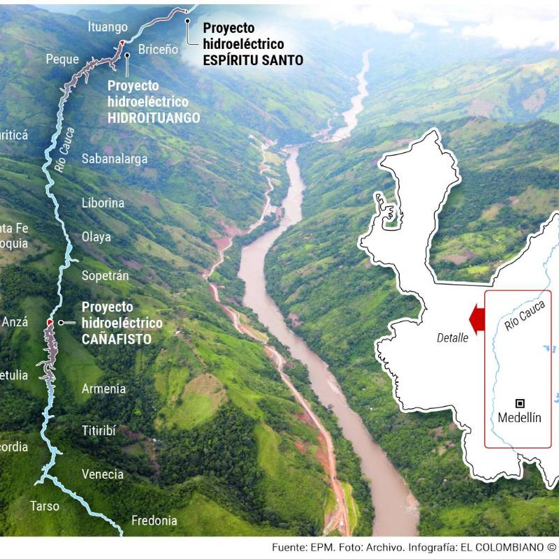 El proyecto Espíritu Santo es una de las más grandes centrales de generación que se proyectan en río Cauca después de Hidroituango. FOTO: Archivo