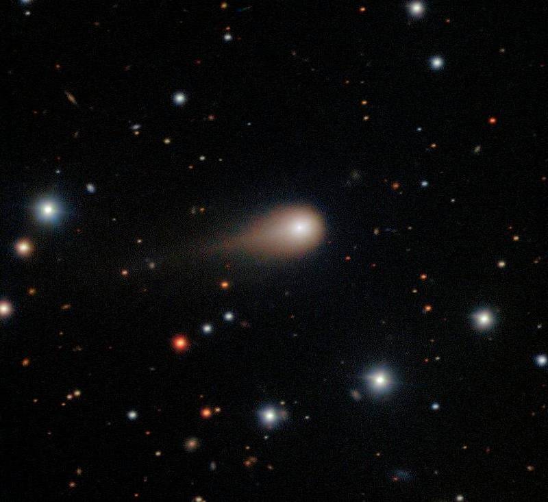 El cometa interestelar 3I/ATLAS, observado desde el telescopio Gemini Sur en Chile, muestra una cola extensa y una coma brillante al acercarse al Sol. FOTO cortesía 