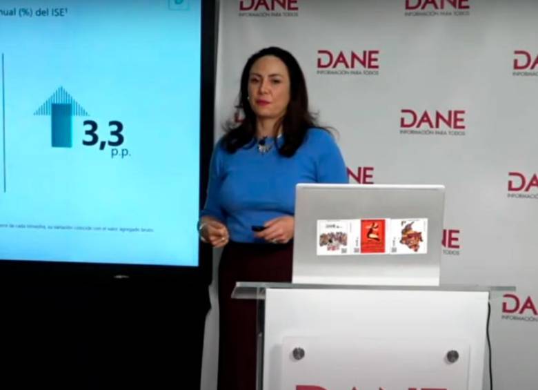 Piedad Urdinola, directora del Dane, presentó las cifras del PIB a junio de 2023. FOTO tomada de Youtube