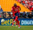 El futbolista Gerónimo Mancilla inició la jugada que terminó en el gol de Baldomero Perlaza el domingo, contra Alianza Valledupar. FOTO: Juan Antonio Sánchez