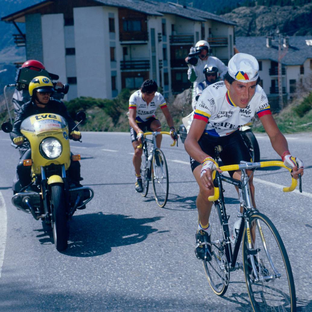 Lucho Herrera fue el primer corredor colombiano que conquistó la Vuelta a España. Fue en 1987, cuando ganó también la clasificación de la montaña. FOTO GETTY