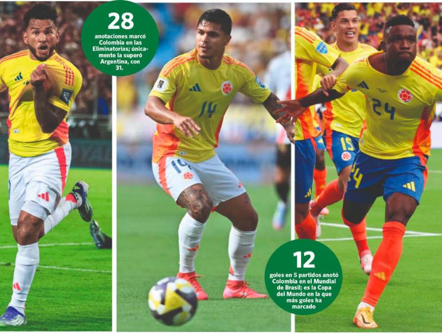 Luis Suárez, Juan Camilo Hernández y Jhon Córdoba son los hombres que Lorenzo eligió para esa posición en el Mundial, y se espera que, si tienen la oportunidad, respondan con goles. FOTOS GETTY