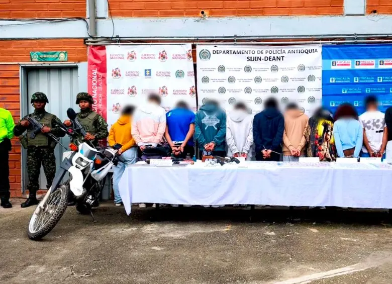 En los operativos realizados en el departamento en el Norte y Oriente antioqueño, además de Antioquia, se desarticularon varios grupos de estas organizaciones criminales. FOTO: CORTESÍA POLICÍA ANTIOQUIA