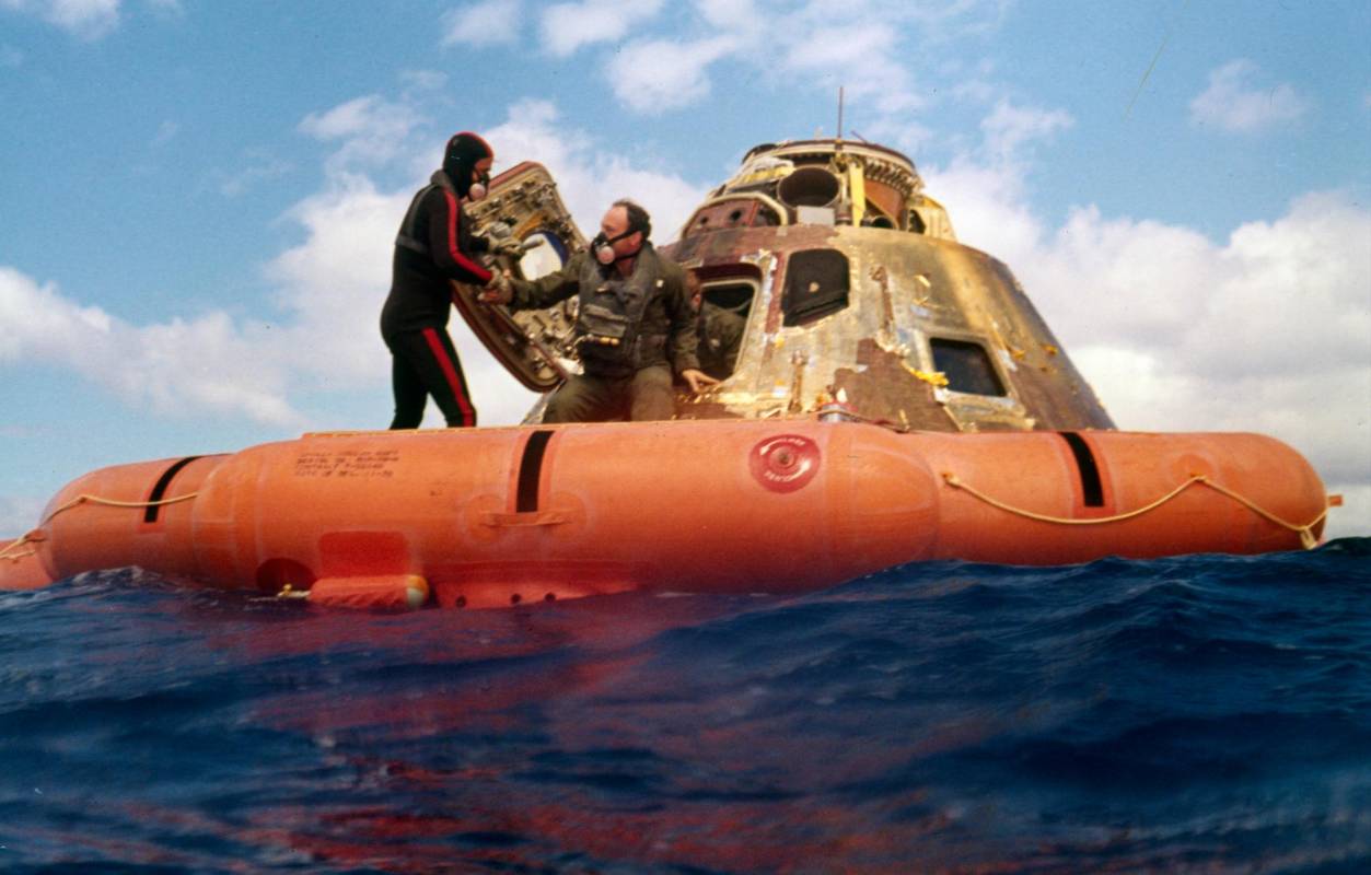 Los tres astronautas aterrizaron en el océano Pacífico el 9 de febrero. Foto: Nasa vía Getty Images