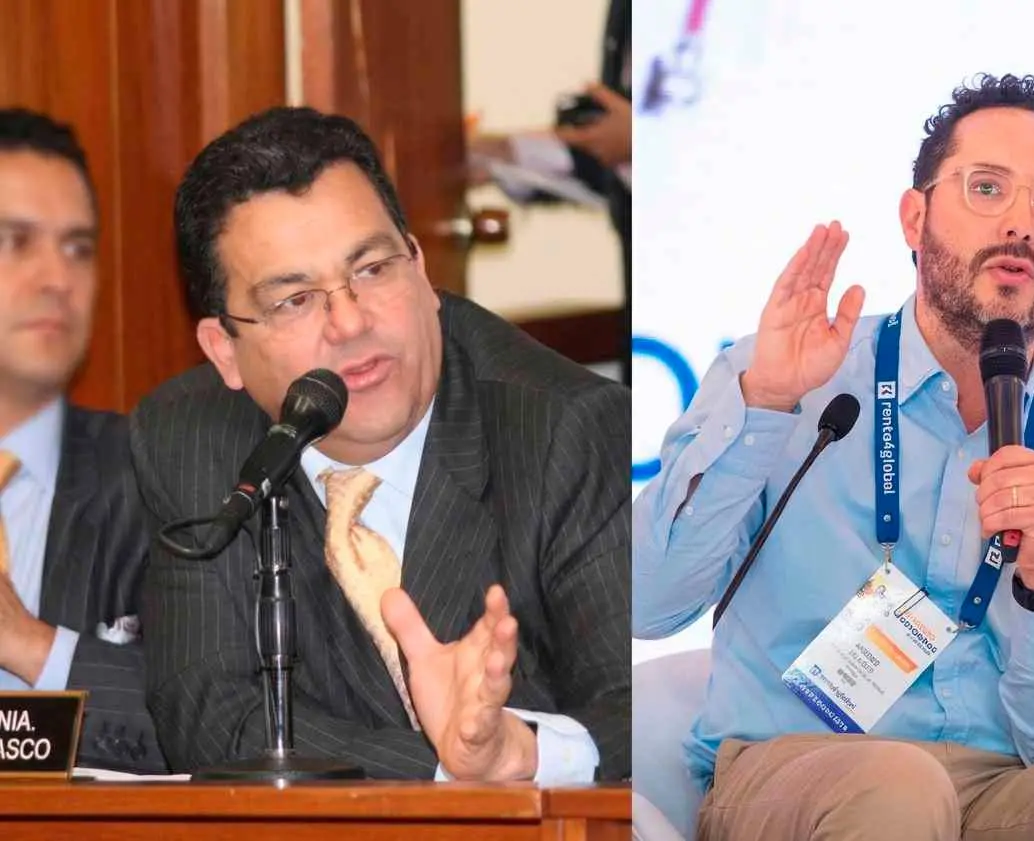 Jaime Dussan, presidente de Colpensiones, y Andrés Velasco, de Asofondos, protagonizan el debate por el traslado de recursos pensionales. FOTOS COLPRENSA