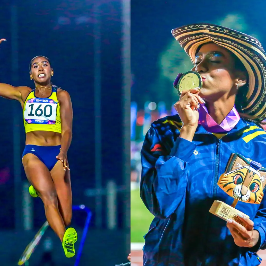 La colombia Natalia Linares es el noveno salto más largo del mundo en lo que va de la temporada y el segundo en la historia nacional. Foto: Tomada de redes @OlimpicoCol