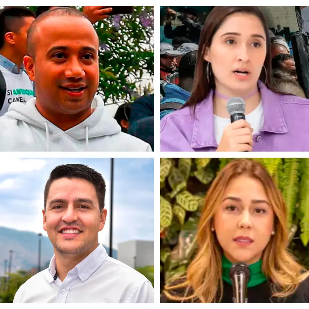 Juan Pablo Ramírez, Ana María Valle, Sergio Andrés López y Jennifer Andree Uribe, los investigados por la Personería. FOTOS: ARCHIVO