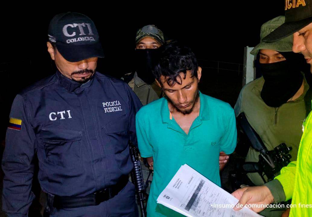 Medardo Gutiérrez Tique fue capturado en Coyaima, Tolima. FOTO: CORTESÍA DE FISCALÍA.