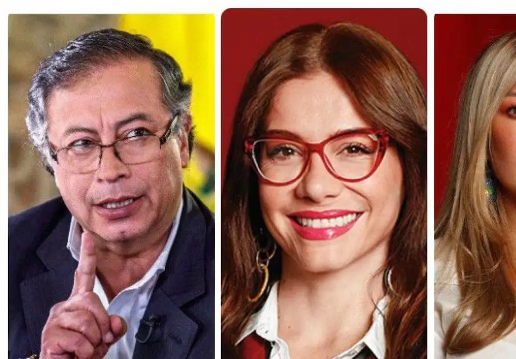 Gustavo Petro, presidente de Colombia; y las congresistas del partido Verde Caterine Juvinao y Katherine Miranda. FOTO: Colprensa, Congreso y Presidencia.