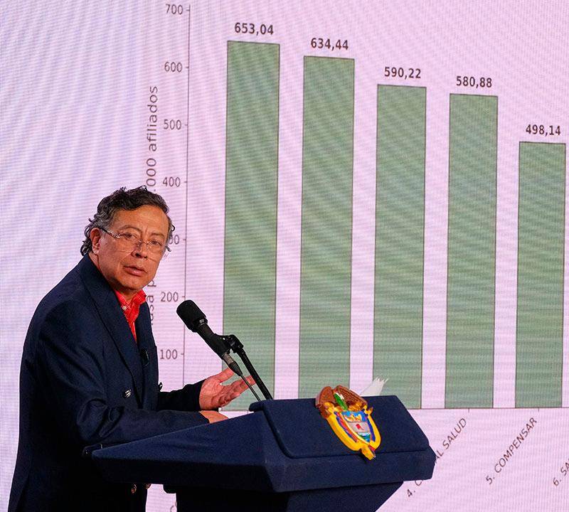 El presidente Gustavo Petro anunció que el Gobierno comenzará a retirar licencias a las EPS con peor desempeño, en medio de la crisis del sistema de salud. FOTO cortesía Presidencia