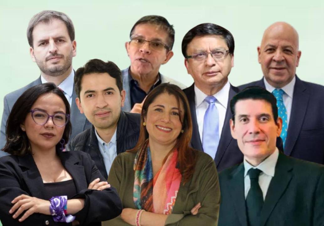 De izquierda a derecha: Benjamín Ortiz, Jorge Enrique Ibánez, Mauricio Gaona, Jennifer Pedraza, Daniel Briceño, Diego Gil, Denis Silva, Iris Marín y Andrés Forero. Foto: Cortesía. 