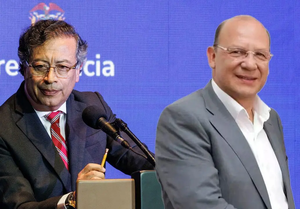 Gustavo Petro, presidente de Colombia; y Germán Ávila, ministro de Hacienda. FOTO: Presidencia y Colprensa.