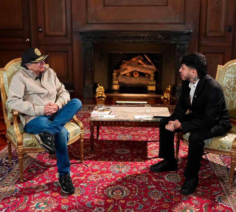 Westcol entrevistó al presidente Gustavo Petro el pasado 26 de marzo, la transmisión llegó a tener más de 800.00 personas conectadas. Foto: Presidencia