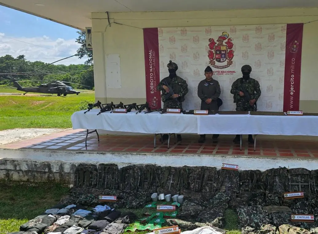 Incautación del Ejército Nacional en Valdivia, Bajo Cauca antioqueño. FOTO: Ejército Nacionl