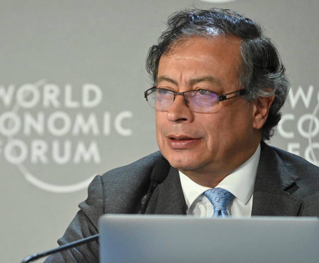 El presidente Gustavo Petro durante su participación en el Foro Económico Mundial de 2023. FOTO: Colprensa
