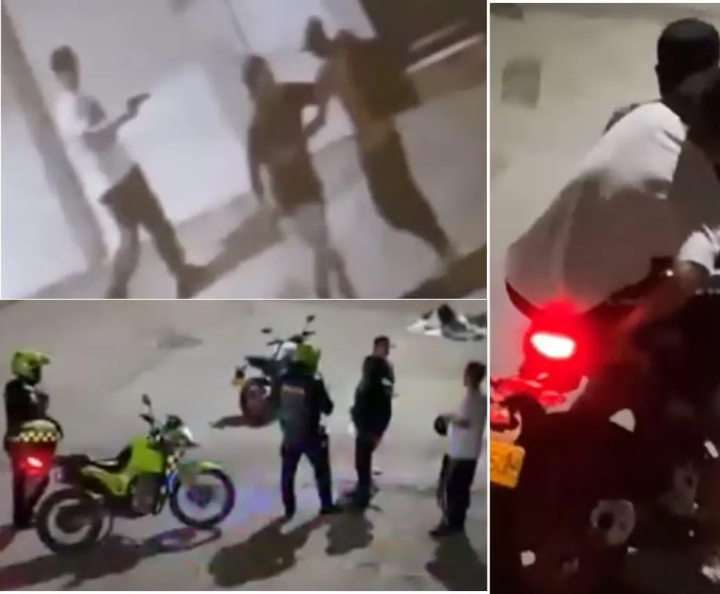 En redes circula unos videos de una presunta complicidad entre policías y sicarios en Cali. FOTOS: Capturas de videos -Cali Noticia Facebook