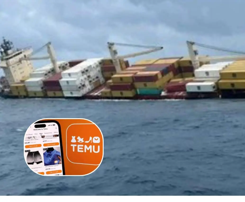Temu dijo que el barco que naufragó en India no llevaba pedidos a Colombia. FOTOS: Tomadas de redes sociales