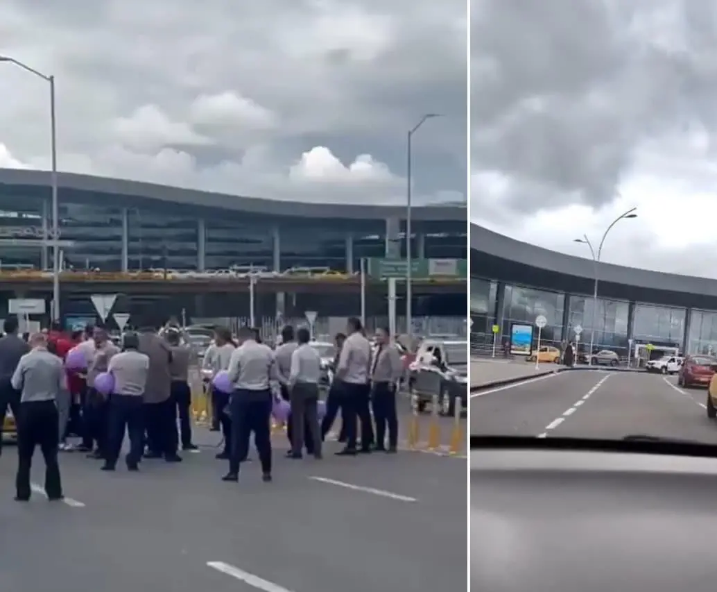 Termina el paro de taxistas en El Dorado tras llegar a acuerdos con las autoridades de tránsito de Bogotá. FOTOS: Capturas de video