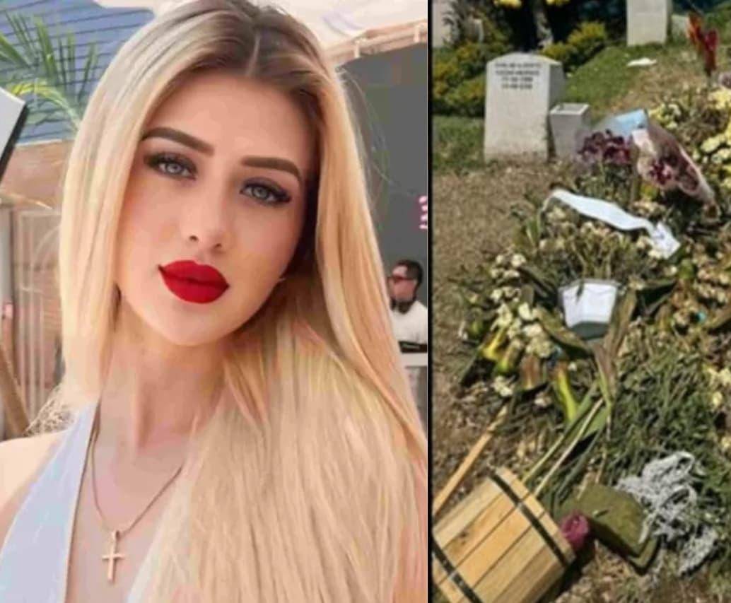 Terceros habrían vandalizado la tumba donde yace la influencer Valeria Márquez, en México. FOTOS: Tomadas de redes sociales 