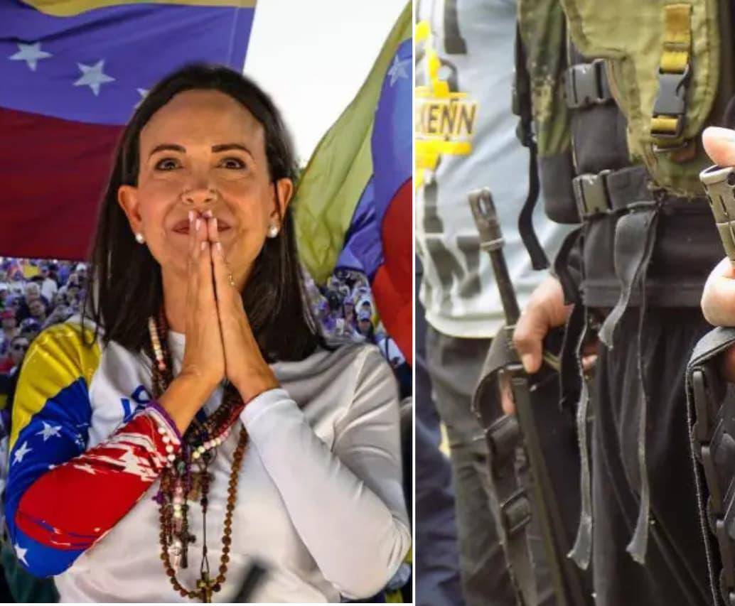 María Corina Machado entregó algunas declaraciones durante una rueda de prensa en Oslo, Noruega. Habló, entro otras cosas, de la guerrilla colombiana y su influencia en Venezuela. FOTOS: Getty - Colprensa 