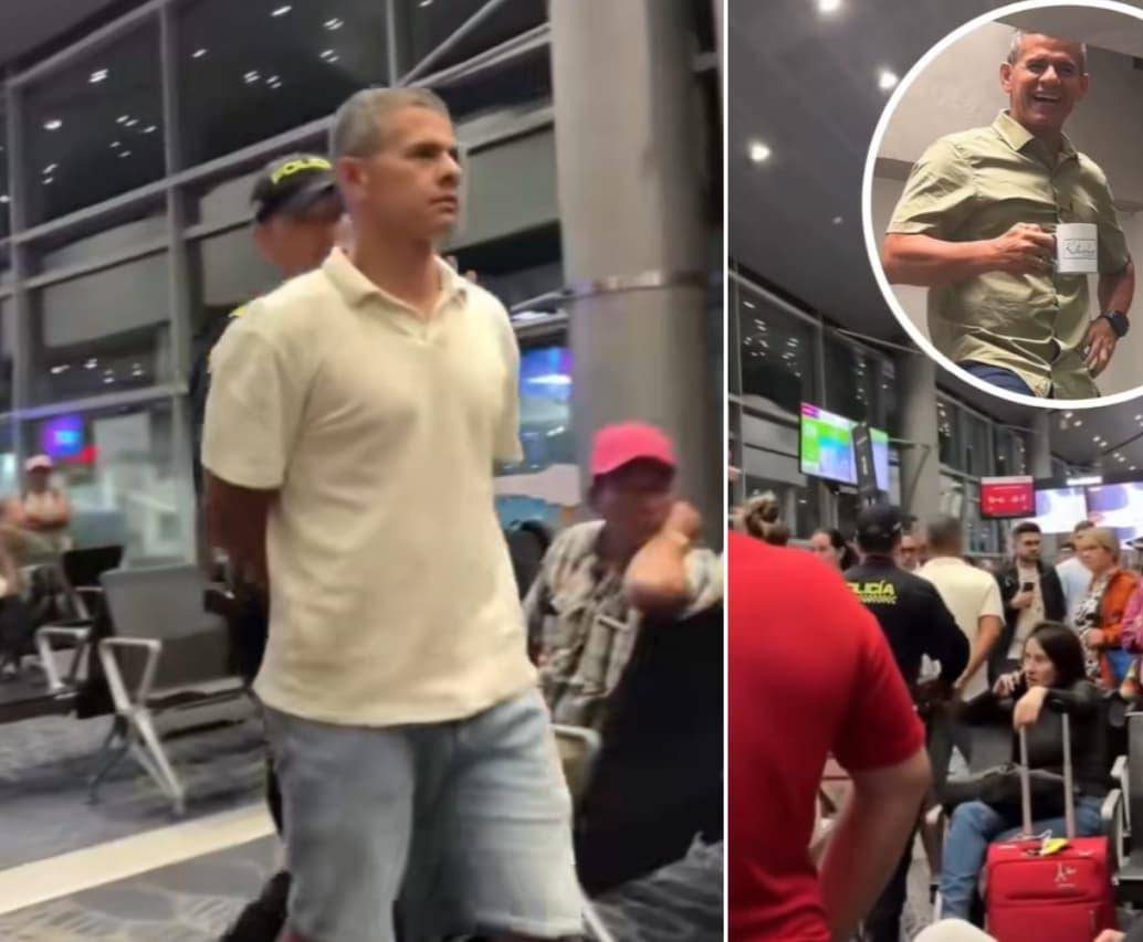 Nuevo video del hombre que agredió a mujer en el aeropuerto El Dorado de Bogotá. FOTOS: Capturas de video 