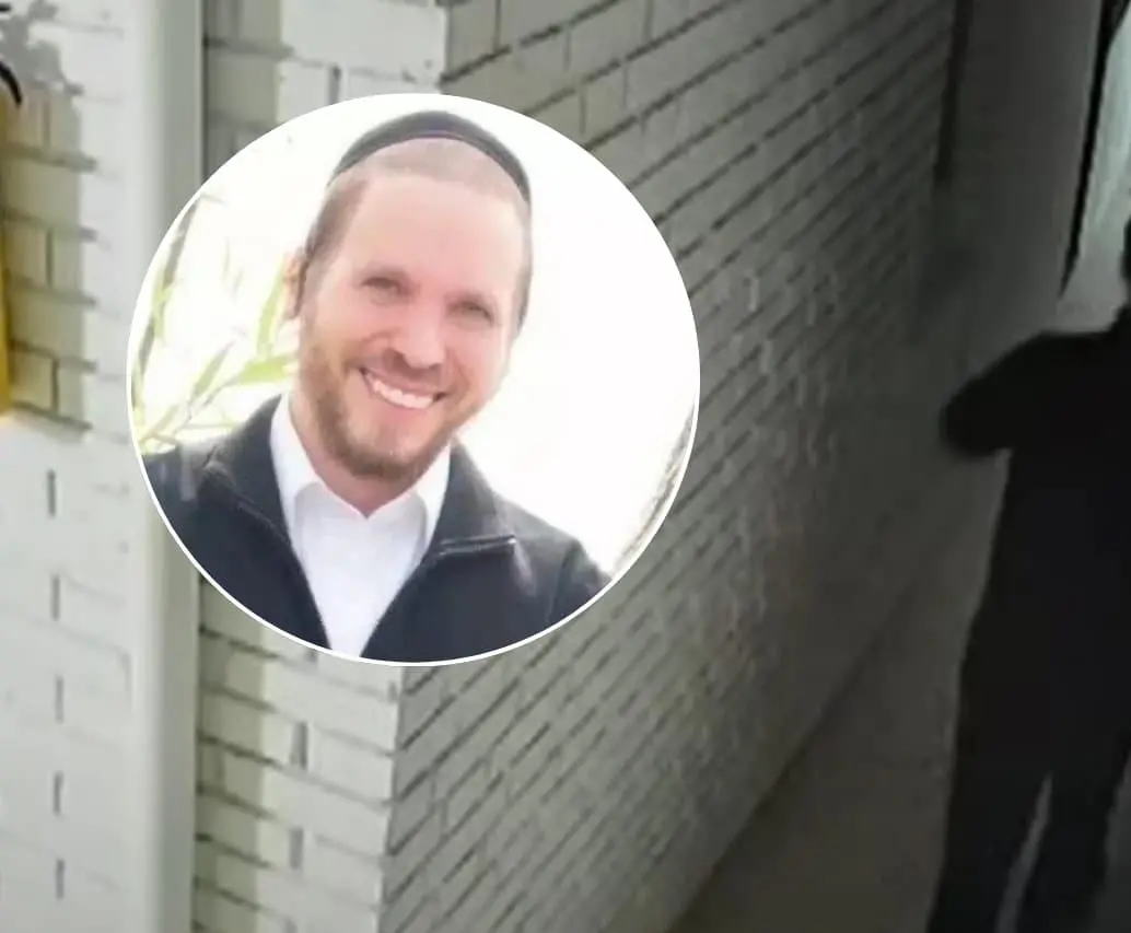 Las imágenes del rabino extranjero Nuchem Yisrael Eber saliendo de un apartamento en Bogotá. FOTOS: Cortesía- captura de video 