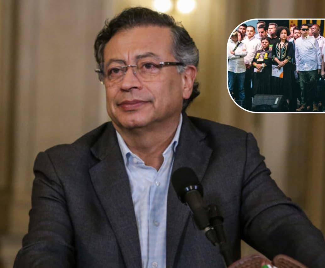 El presidente Gustavo Petro hizo un evento político en Medellín y en compañía de cabecillas de bandas delincuenciales. FOTO: Colprensa 