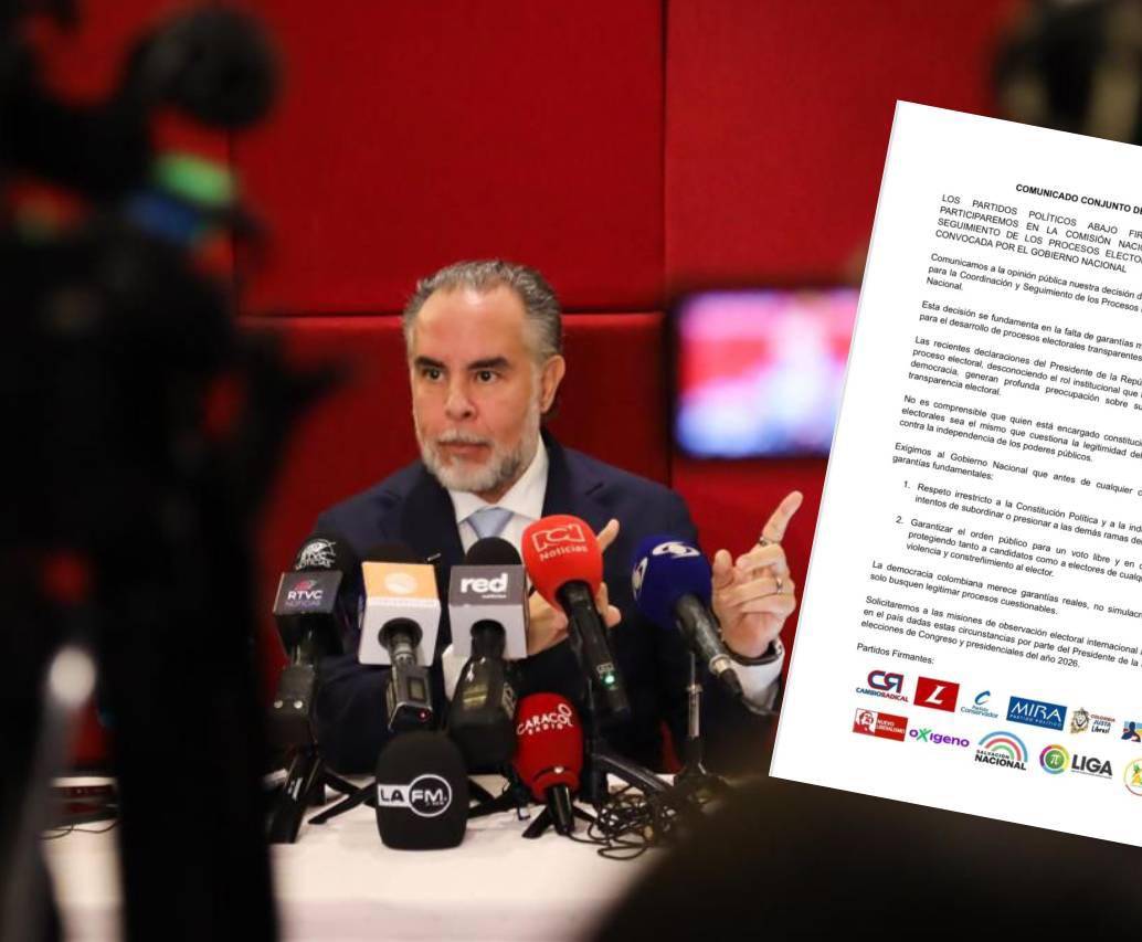 La carta está firmada por dirigentes de Cambio Radical, Partido Liberal, Partido Conversador, Mira, Colombia Justa Libres, Centro Democrático, La U, Nuevo Liberalismo, Oxígeno, Salvación Nacional, Liga de Gobernantes Anticorrupción, ASI y Colombia Renaciente. Foto: MinInterior y cortesía