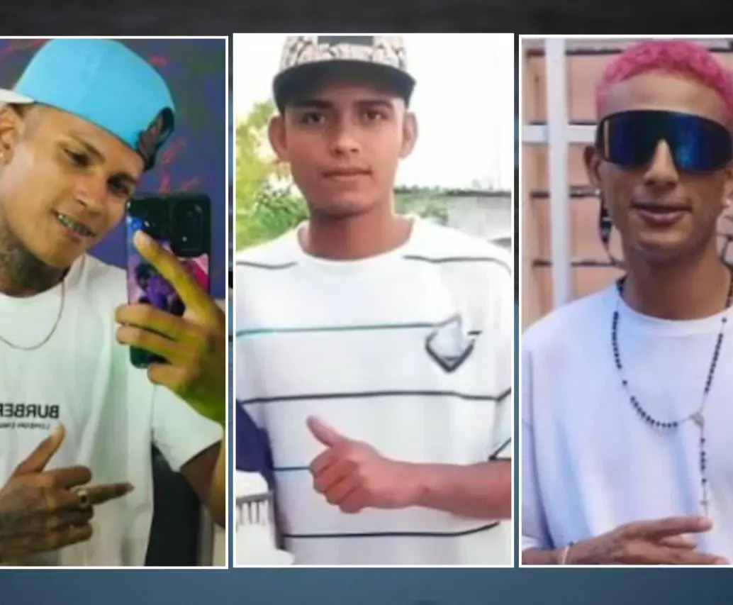Aly David Suárez, de 21 años; Kevin David Burgos Rodríguez (21) y Anderson David Torres (22) fueron hallados sin vida en inmediaciones de la quebrada La Aguja Media, en Ciénaga, Magdalena. FOTOS: Tomadas de redes sociales 