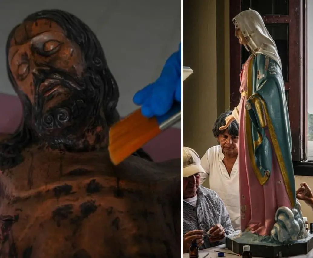 El Cristo Mutilado y el Inmaculado Corazón de María de Bojayá recibieron el visto bueno para ser declarados Bienes de Interés Cultural. FOTO: Ministerio de Cultura 