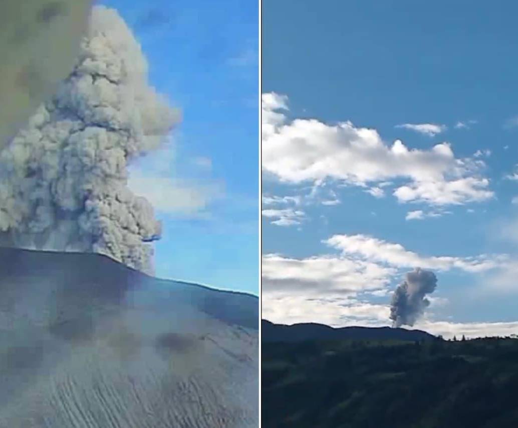 El volcán Puracé, en el Cauca, pasó a alerta naranja este sábado 29 de noviembre de 2025. FOTOS: Servicio Geológico Colombiano