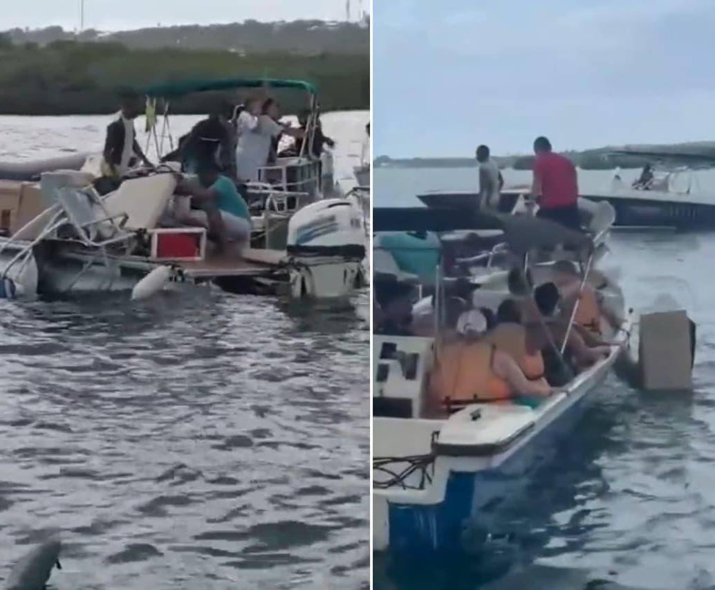 Un accidente marítimo ocurrió este 10 de junio de 2026 en San Andrés, Colombia. FOTOS: Capturas de video 
