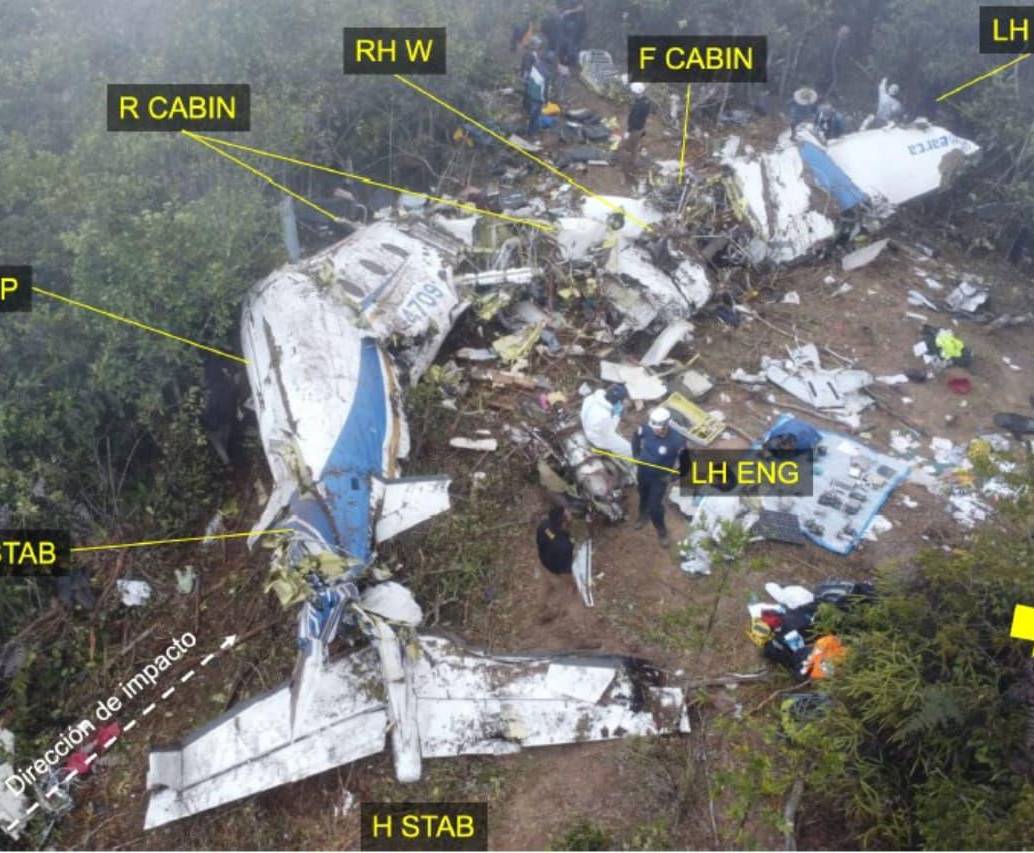 Se conoce el informe preliminar del avión de Satena que se estrelló entre Cúcuta y Ocaña, en Norte de Santander. FOTO: Aeronáutica Civil
