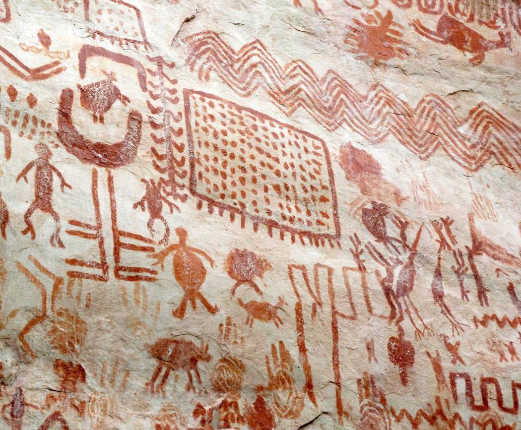 Los pictogramas en la Serranía de Chiribiquete representan animales que hoy ya no existen. FOTO Colprensa