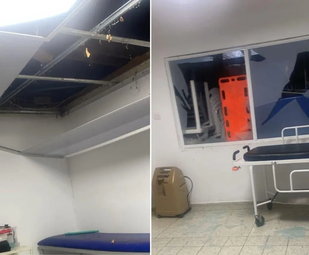 El ESE Centro Uno Hospital San Juan Bautista sufrió graves afectaciones en sus instalaciones tras las explosiones. FOTO: Tomada de redes sociales.