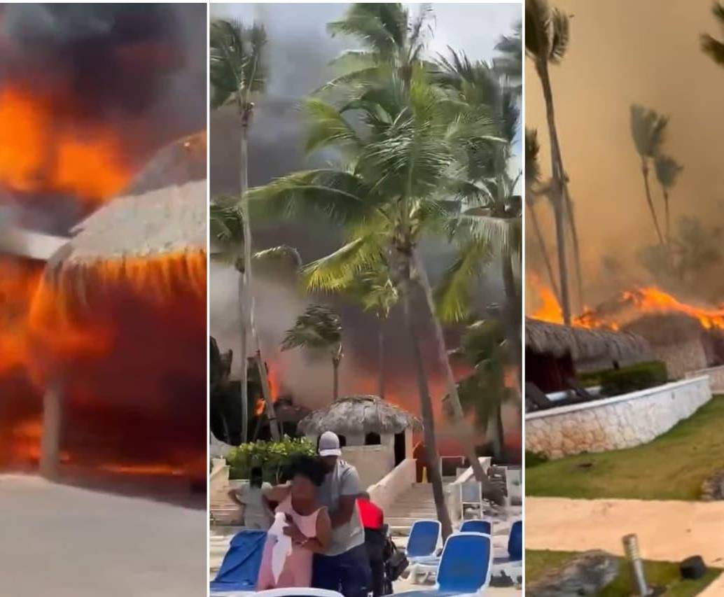 Incendio en hotel de República Dominicana dejó a una turista muerta. FOTOS: Capturas de video - @sandroreels1 - @AlertaNews24 - @Altosnoticiasp1