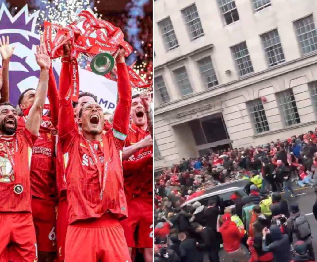 Fuerte incidente de tránsito se registró durante la celebración por la victoria del Liverpool FC. FOTO: Captura de pantalla - tomada de redes sociales 